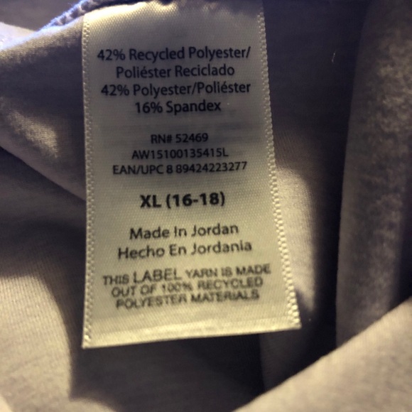 ATHLETIC WORKS Womens Leggings Size XL 16-18 Pale Lavender Soft Stretch NWOT - Picture 8 of 9